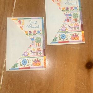 Vintage Hallmark Vibrant 'Just Moved' Cards total of 2